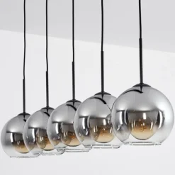 Suspension Verre Fumé-hofstein Plafonnier Verre 20 cm Koyoto Clair, Fumé, 5 lumières