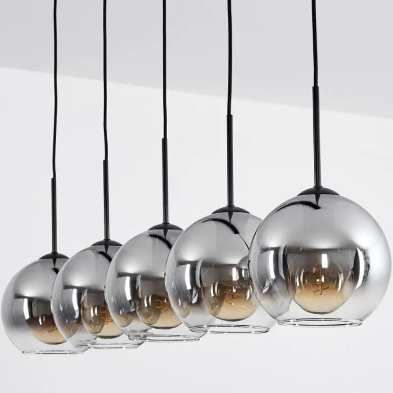 Suspension Verre Fumé-hofstein Plafonnier Verre 20 cm Koyoto Clair, Fumé, 5 lumières