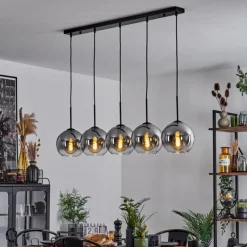 Suspension Verre Fumé-hofstein Plafonnier Verre 20 cm Koyoto Clair, Fumé, 5 lumières