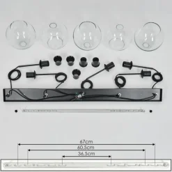 hofstein Plafonnier Verre 20 cm Koyoto Clair, 5 lumières
