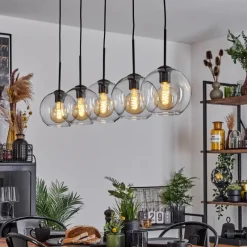 hofstein Plafonnier Verre 20 cm Koyoto Clair, 5 lumières