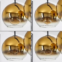 hofstein Plafonnier Verre 20 cm Koyoto Or, Clair, 5 lumières