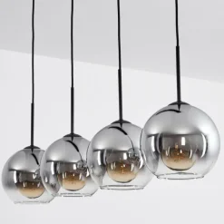 Suspension Verre Fumé-hofstein Plafonnier Verre 20 cm Koyoto Clair, Fumé, 4 lumières