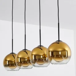 hofstein Plafonnier Verre 20 cm Koyoto Or, Clair, 4 lumières