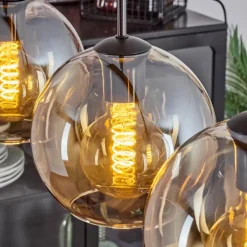 hofstein Plafonnier Verre 20 cm Koyoto Ambre, 4 lumières