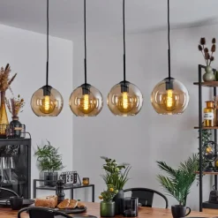 hofstein Plafonnier Verre 20 cm Koyoto Ambre, 4 lumières