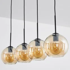 hofstein Plafonnier Verre 20 cm Koyoto Ambre, 4 lumières