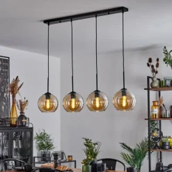 hofstein Plafonnier Verre 20 cm Koyoto Ambre, 4 lumières