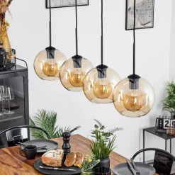 hofstein Plafonnier Verre 20 cm Koyoto Ambre, 4 lumières