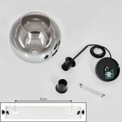 Suspension Verre Fumé-hofstein Plafonnier Verre 20 cm Koyoto Chrome, Clair, Fumé, 1 lumière