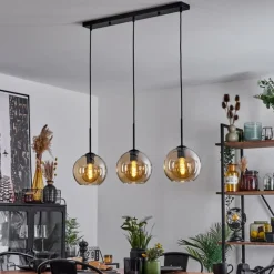 hofstein Plafonnier Verre 20 cm Koyoto Ambre, 3 lumières