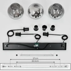 Suspension Verre Fumé-hofstein Plafonnier Verre 20 cm Koyoto Clair, Fumé, 3 lumières