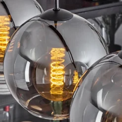 Suspension Verre Fumé-hofstein Plafonnier Verre 20 cm Koyoto Clair, Fumé, 3 lumières