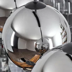 Suspension Verre Fumé-hofstein Plafonnier Verre 20 cm Koyoto Chrome, Fumé, 3 lumières