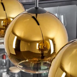 hofstein Plafonnier Verre 20 cm Koyoto Or, Clair, 3 lumières