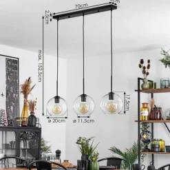 hofstein Plafonnier Verre 20 cm Koyoto Clair, 3 lumières