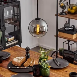 Suspension Verre Fumé-hofstein Plafonnier Verre 20 cm Koyoto Clair, Fumé, 1 lumière