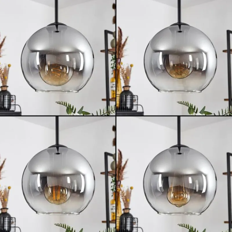 Suspension Verre Fumé-hofstein Plafonnier Verre 20 cm Koyoto Clair, Fumé, 1 lumière