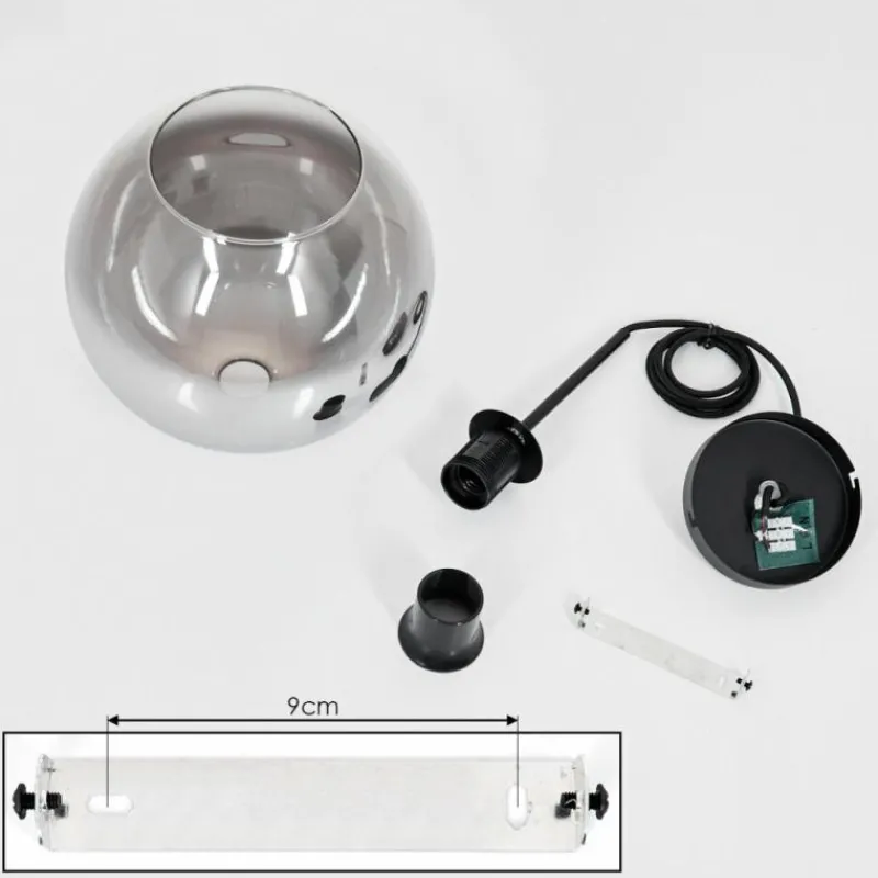 Suspension Verre Fumé-hofstein Plafonnier Verre 20 cm Koyoto Clair, Fumé, 1 lumière