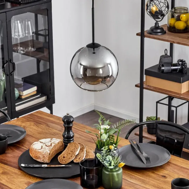 Suspension Verre Fumé-hofstein Plafonnier Verre 20 cm Koyoto Clair, Fumé, 1 lumière