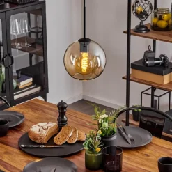 hofstein Plafonnier Verre 20 cm Koyoto Ambre, 1 lumière