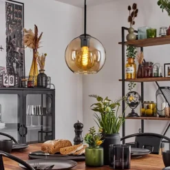 hofstein Plafonnier Verre 20 cm Koyoto Ambre, 1 lumière