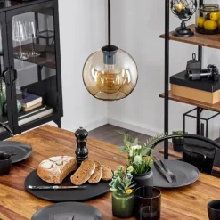 hofstein Plafonnier Verre 20 cm Koyoto Ambre, 1 lumière