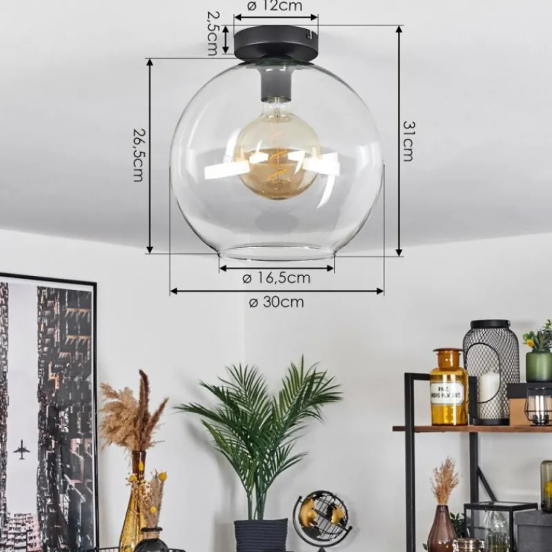 hofstein Plafonnier Verre 30 cm Koyoto Clair, 1 lumière