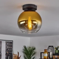 hofstein Plafonnier Verre 20 cm Koyoto Or, Clair, 1 lumière