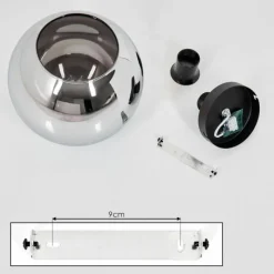 Suspension Verre Fumé-hofstein Plafonnier Verre 30 cm Koyoto Chrome, Fumé, 1 lumière