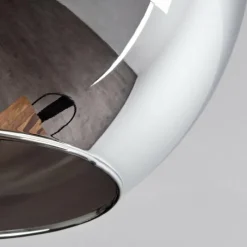 Suspension Verre Fumé-hofstein Plafonnier Verre 30 cm Koyoto Chrome, Fumé, 1 lumière