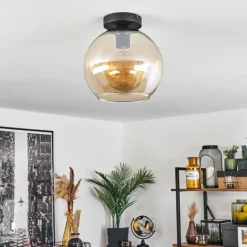 hofstein Plafonnier Verre 25 cm Koyoto Ambre, 1 lumière