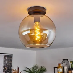 hofstein Plafonnier Verre 25 cm Koyoto Ambre, 1 lumière