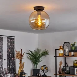 hofstein Plafonnier Verre 25 cm Koyoto Ambre, 1 lumière