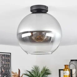 Suspension Verre Fumé-hofstein Plafonnier Verre 30 cm Koyoto Clair, Fumé, 1 lumière