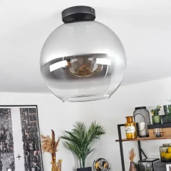 Suspension Verre Fumé-hofstein Plafonnier Verre 30 cm Koyoto Clair, Fumé, 1 lumière