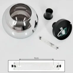 Suspension Verre Fumé-hofstein Plafonnier Verre 20 cm Koyoto Chrome, Fumé, 1 lumière