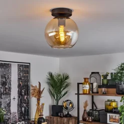 hofstein Plafonnier Verre 20 cm Koyoto Ambre, 1 lumière