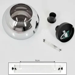 Suspension Verre Fumé-hofstein Plafonnier Verre 25 cm Koyoto Chrome, Fumé, 1 lumière