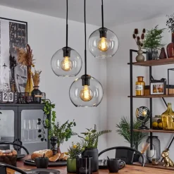 hofstein Plafonnier Verre 20 cm Koyoto Clair, 3 lumières