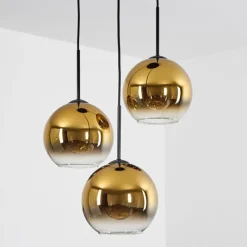 hofstein Plafonnier Verre 20 cm Koyoto Or, Clair, 3 lumières