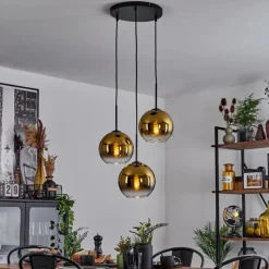 hofstein Plafonnier Verre 20 cm Koyoto Or, Clair, 3 lumières