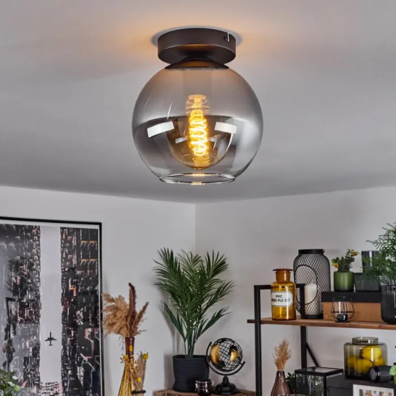 Suspension Verre Fumé-hofstein Plafonnier Verre 20 cm Koyoto Clair, Fumé, 1 lumière