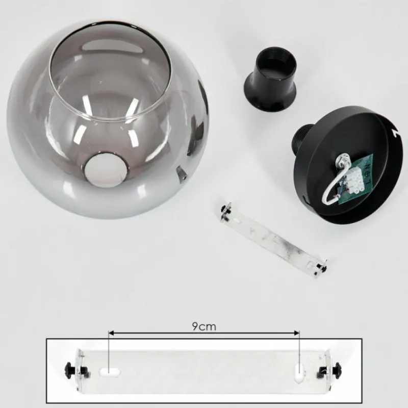 Suspension Verre Fumé-hofstein Plafonnier Verre 20 cm Koyoto Clair, Fumé, 1 lumière