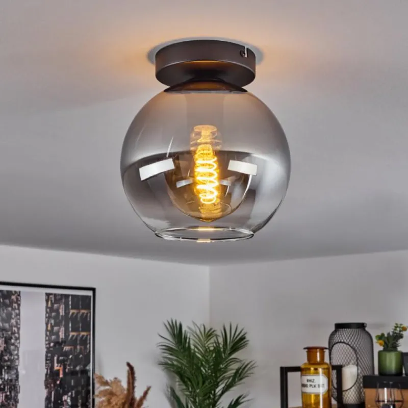 Suspension Verre Fumé-hofstein Plafonnier Verre 20 cm Koyoto Clair, Fumé, 1 lumière