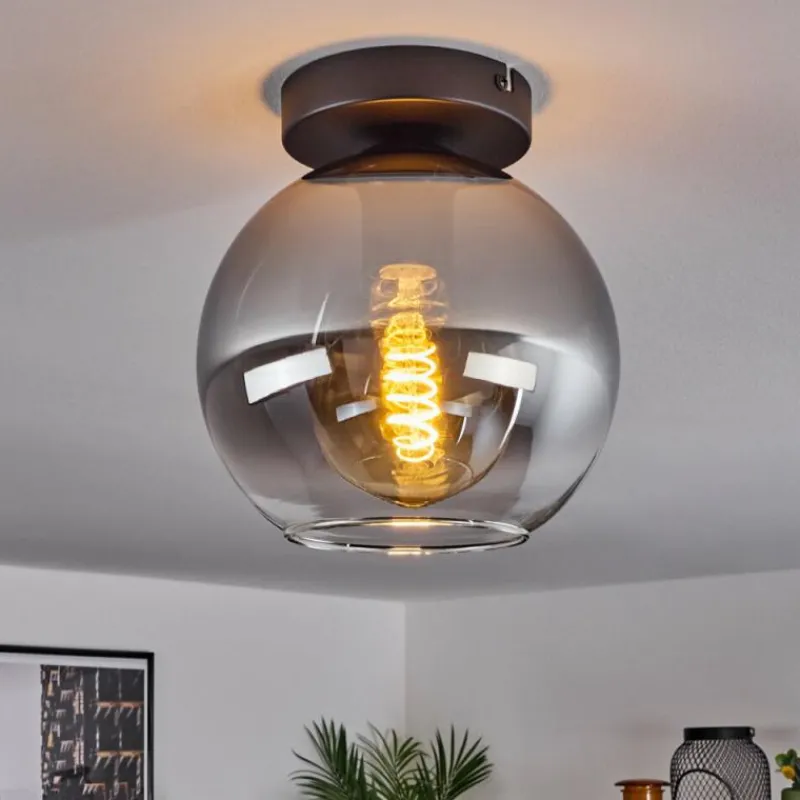 Suspension Verre Fumé-hofstein Plafonnier Verre 20 cm Koyoto Clair, Fumé, 1 lumière