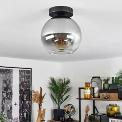 Suspension Verre Fumé-hofstein Plafonnier Verre 20 cm Koyoto Clair, Fumé, 1 lumière