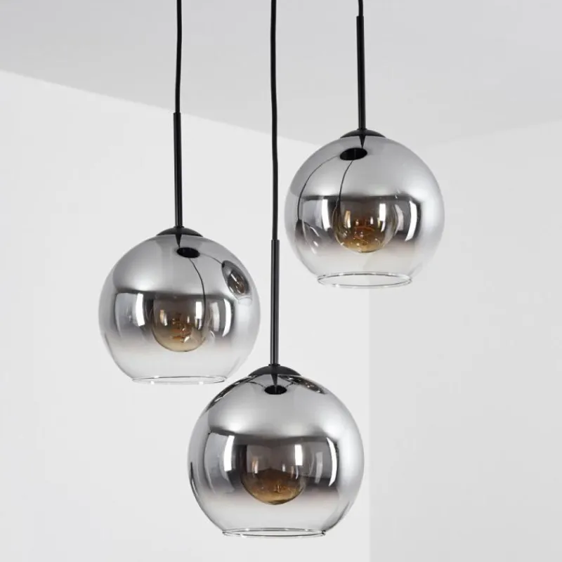 Suspension Verre Fumé-hofstein Plafonnier Verre 20 cm Koyoto Clair, Fumé, 3 lumières