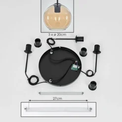 hofstein Plafonnier Verre 20 cm Koyoto Ambre, 3 lumières