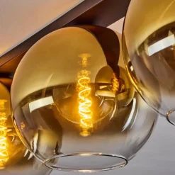 hofstein Plafonnier Verre 30 cm Koyoto Or, Clair, 4 lumières